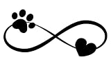 gainttattoo 6 Sheets Fake Tattoos Set Dog or Cat Paw Prints and Heart in Infinity Shape Lovely Tatto