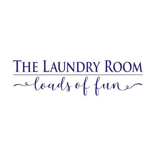 The Laundry Room Loads of Fun Wall Sticker Washroom Laundry Room Quote Wall Decal Vinyl Home Decration-L-42x147cm-DarkBlue
