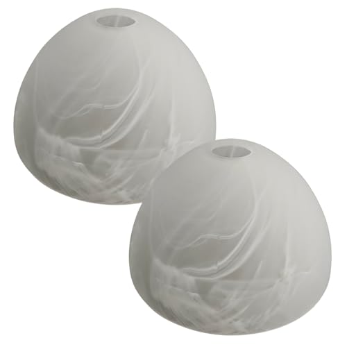 Lot de 2 abat-jours en verre - Diamètre : 17 cm - Pour lampe de table, lampadaire et suspension - Verre de rechange E14