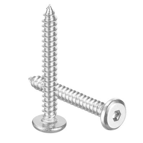 QUARKZMAN M3 x 25mm (25 Pezzi) Viti A Testa Cava Piatta Rotonda, Viti Autofilettanti In Acciaio Inossidabile A Filettatura Completa Con Testa Esagonale Per Mobili In Legno