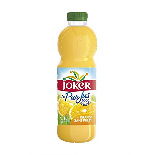 Joker - Succo d'arancia puro senza polpa, 1 l, confezione da 4