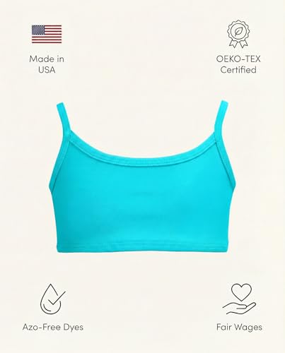 Image of City Threads Girls Bikini Top Only UPF 50+, Bathing Suit Top for Girls, Made in the USA