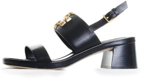 Tory Burch Women's Eleanor Heeled Sandal 55 mm, Perfect Black/Gold, 6 | Image 3