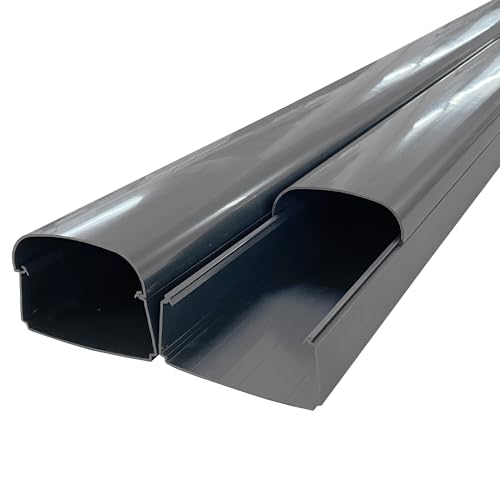 2m Kanal Half-Cover (2000x100x66 LxBxH) (T 102 - Opt) in anthrazitgrau - aus Kanalsystem Optima 102 - Opt für Klimaanlagen/Wärmepumpen