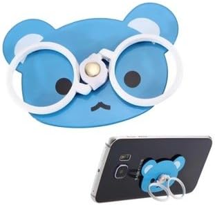 ForLazzy Kickstand, Universal Ring Stand 360 Degree Rotating Grip Ring Holder + Car Holder Mount Holder Cell Phone and Tablets Anti Drop Ring for Apple Android (Double Ring - Blue Bear)