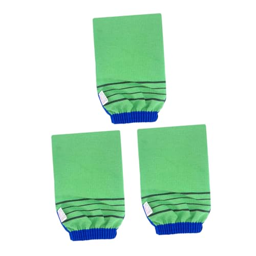 Gogogmee 3 piezas Guantes de Baño Exfoliantes de Bambú Doble Cara Toallas de Limpieza Ricas Unisex para Suave y Masaje Corporal