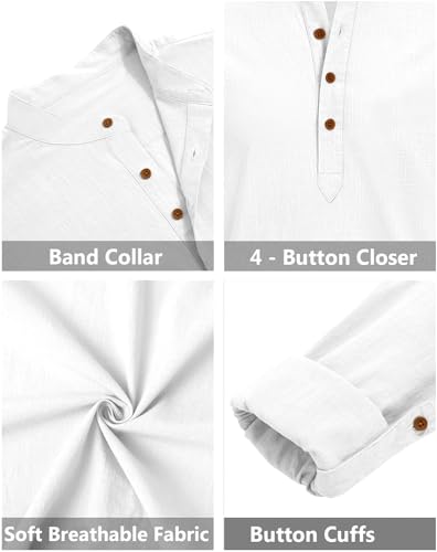 Image of Zombom Men's Combo Cotton Polyester Blend Solid Full Sleeve Straight Regular Fit Mandarin /Chinese Collor Kurta (Pack of 2)