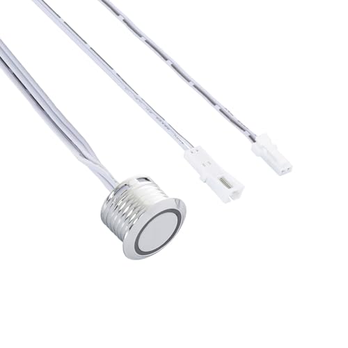 LEDKIA LIGHTING - Mini Interruptor Táctil Regulable Empotrable | Compatible con Tira LED 12/24V DC | Diseño Duradero | Acabado en Aluminio, Plateado