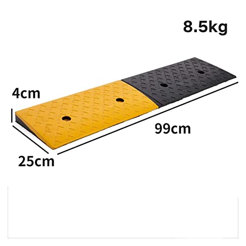 Rampas de goma antideslizantes 99x25x4 cm negro y amarillo miniatura 2