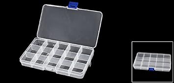 uxcell Plastic 15 Compartment Screws Electronic Component Storage Box Case