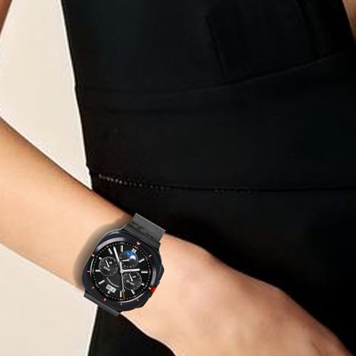 Compatible With Samsung Galaxy Watch Ultra 47MM (2024) Bands For Women Men Magnetic Stainless Steel Straps.