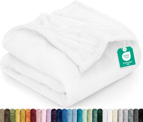 Image of Utopia Bedding Soft Fleece Bed Blanket Throw XL Size White (50x70 Inch)