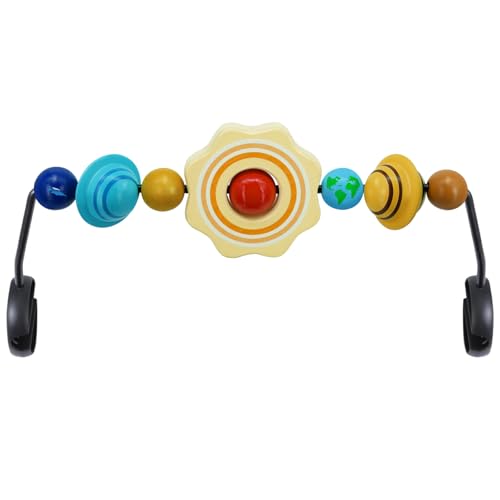 Image of iGRATENS Baby Bjorn Bouncer Toy Bar, Hand-Painted Wooden Toy for Baby Bouncer Soft & Bliss, Easy to Attach and Remove, Child-Friendly Materials, Rich Color Design for Curious Babies, Sun & Planets