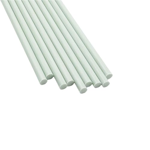 10pcs White Glass Fiber Rods 500mm Long, Solid Fiberglass Bars Flexible Poles for Industrial(1x500mm)