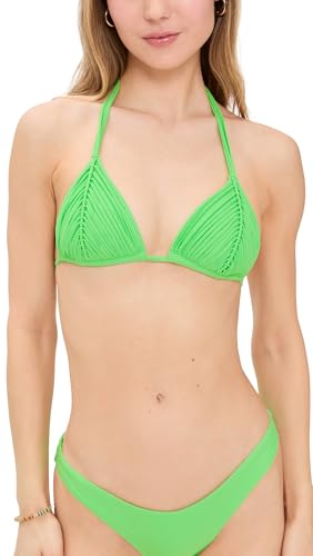 PQ Swim Women's Isla Triangle Bikini Top, Kelly Green, L
