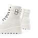 DREAM PAIRS Women Platform Combat Ankle Boots Goth Chunky High Heel Lace Up Motorcycle Booties,Size 7,White,DWUMAB2519