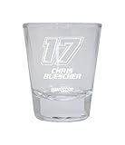 R and R Imports Chris Buescher #17 Nascar Etched Round Shot Glass New for 2022