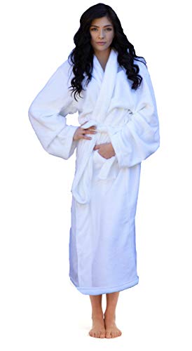 Super Soft Women's Robe - White - Comfy All Season Bathrobe