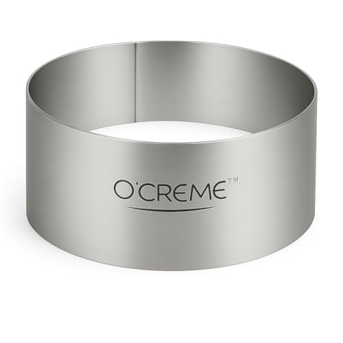 O'Creme Cake Ring Sturdy Stainless Steel Round Mousse Cake Ring Mold for Baking, Dessert Cake Decorating Pastry Rings 3 Inch Diameter x 2-1/2 Inch High