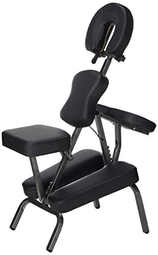 Ataraxia Deluxe Portable Folding Massage Chair w/Carry Case & Strap - Charcoal Black