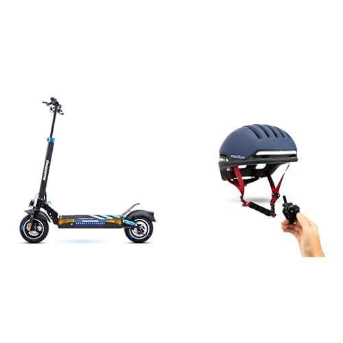 Patinete Eléctrico SmartGyro Speedway, 500W 48V,12.500 mAh + SmartGyro Casco Smart Helmet Pro Negro Talla M, Pack Ahorro