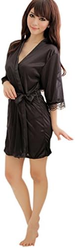 Women Sexy Silk Lace Robe