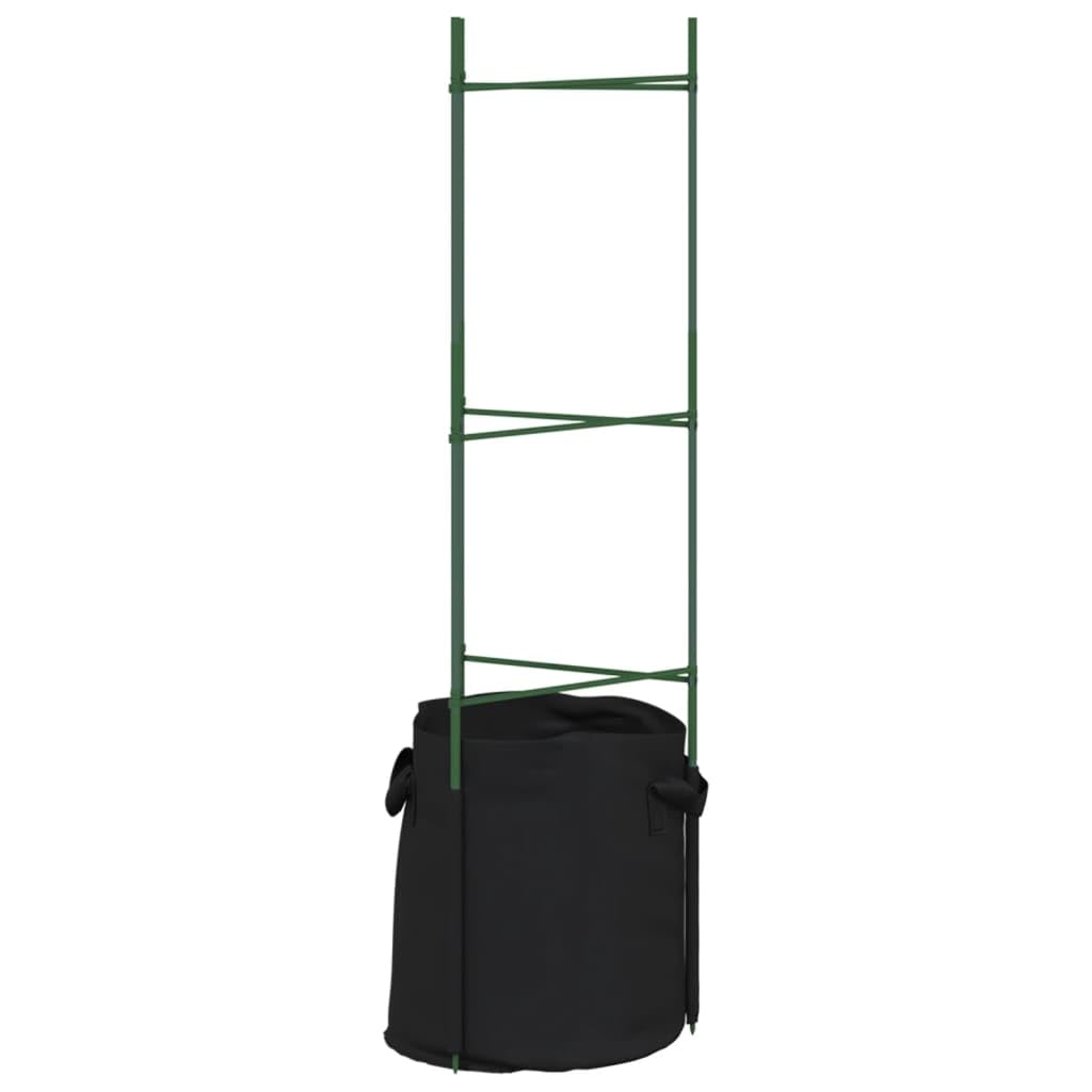 Tomatenkäfig, 8 Stück, 116 cm, Stahl | Verstellbar, PE-Beschichtung, einrastbare Arme, Bodenspitze, für Tomaten, Gurken, Bohnen