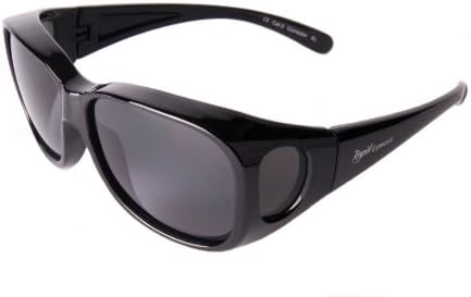 Unisex Black Polarised Medium Large Over Glasses Fits Over Glasses Sunglasses for Bike, Fishing, Sports etc. UV400 Protection, black - black