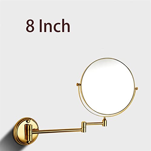 Miroir de maquillage double face doré au design de luxe mural