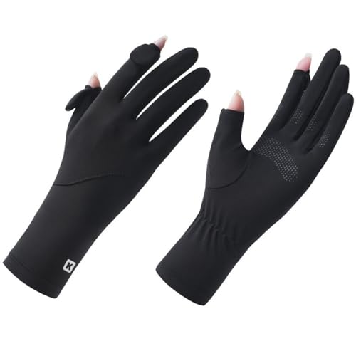 CAMSTIC UPF 50+ UV Sun Driving Gloves for Women Black