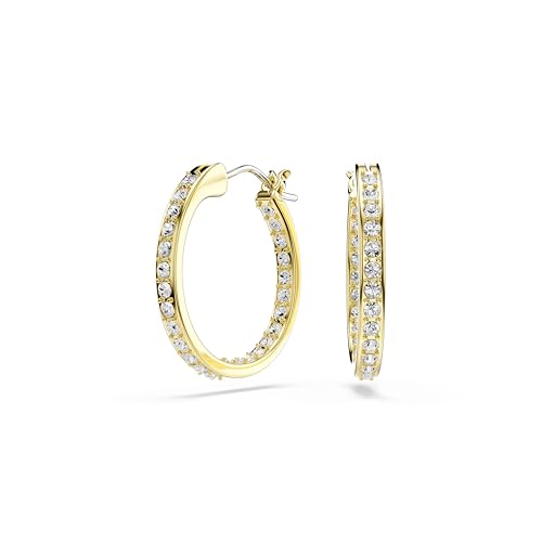Swarovski Orecchini a cerchio Sommerset, Piccoli, Bianchi, Placcato color oro