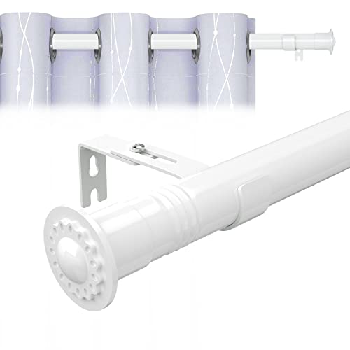 Tringle à Rideaux Blanc, 76 à 280 cm Tringle à Rideaux Extensible, Diamètre 28 mm,Tringle à Rideaux Célibataire Décoratif pour Fenêtre de Cuisine Cover