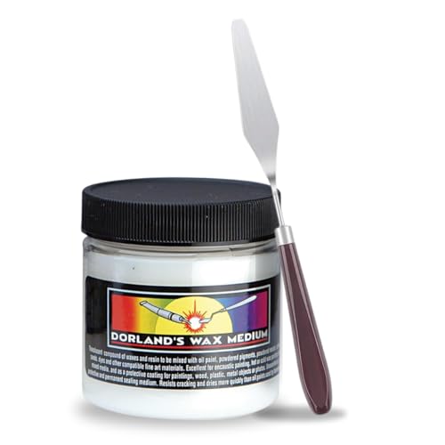 Jacquard Dorlands Wax Medium 4 fl oz Cold Wax for Oil Painting & Watercolor Sealing Protective Finish with Bundling Bliss Palette Knife
