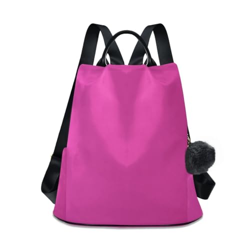 Sac à dos femme antivol chic dégradé rose rouge avec pompon élégant