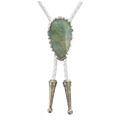 Image of Daisy Del Sol Bolo Tie Turquoise Stone Braided Vegan Faux Leather Silver Tips Handmade Necklace Adjustable Boho Western Jewelry
