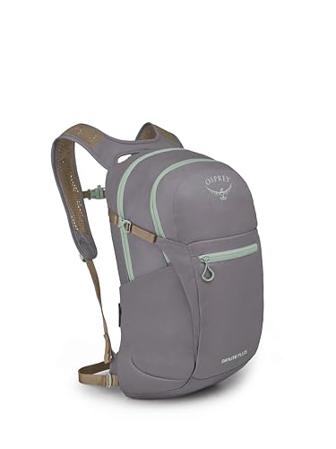 Image of Osprey Daylite Plus Commuter Backpack - Lightweight, Everyday Pack with Laptop Sleeve and Water Bottle Pockets - Ideal for Campus, Work, and Travel with Versatile Storage, Soundwave Grey /Latte Brown