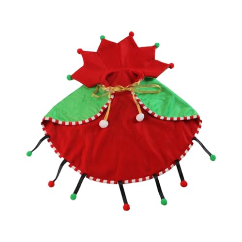 Disfraz navideño para mascotas, capa de árbol de Navidad para perros y gatos, traje de invierno de forro polar verde, tela suave, vestido festivo de cosplay para mascotas pequeñas, cachorros, gatitos