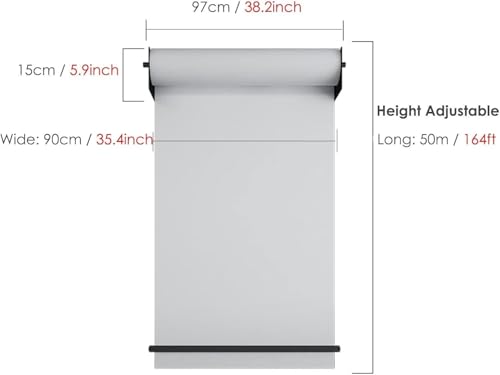 Distributeur de rouleau de papier mural 97cm avec recharge blanche 50m