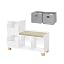 White With 2 Gray Bins
