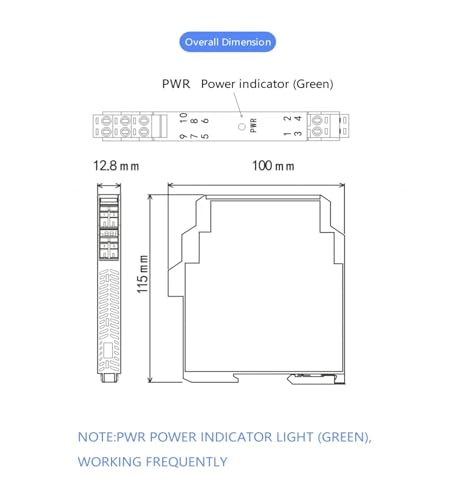 Transmetteur d'isolement de signal CA 0-2A vers multi-sortie 0-10V pour rail DIN - 4