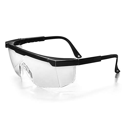 KKmoon Óculos de segurança com braços estendidos Óculos de proteção pessoal para adultos com lentes