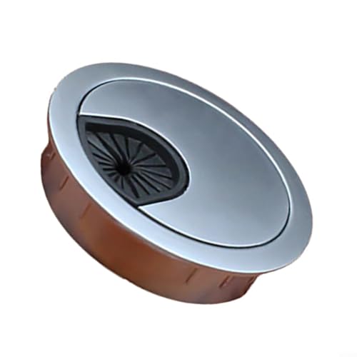 Cubierta de ojal para cable de escritorio hecha de aleación de zinc resistente, gestiona eficazmente tus cables y cables (cromo perla de 60 mm)