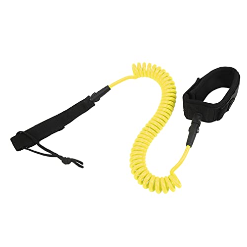 Paddle Board Leash Adjustable Lightweight for Surfboards, Surfing Accessory for Men and Women (Yellow)