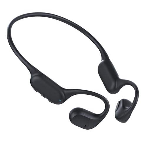 HIFI WALKER Auriculares abiertos Bluetooth 5.4, 15 horas de duración de la batería, IPX5 resistente al agua, conexión dual para deportes y actividades al aire libre