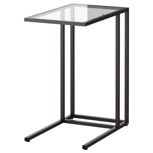 IKEA VITTSJO Laptop Stand, 35X65 cm (Black Brown/Glass)
