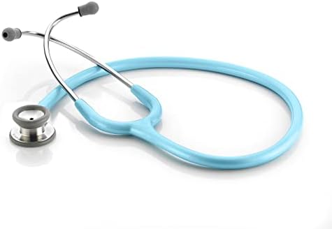 ADC Adscope 604 Premium Pediatric Clinician Stethoscope with Tunable AFD Technology, Lifetime Warranty, Light Blue