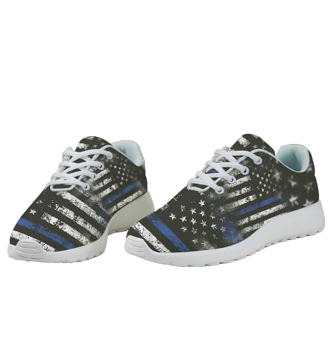 American Police Flag Shoes for Women Men Trail Running Casual Fashion Sneakers Slip-on Tennis Shoes4