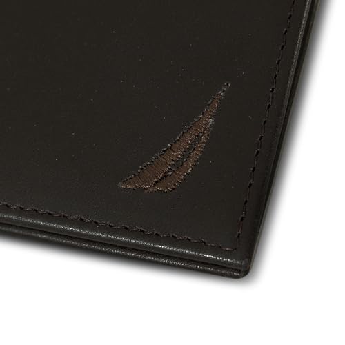 Image of Nautica Men's Bifold Leather Wallet | RFID Blocking | ID Window | Card Slots | Organization | Durable | Stylish