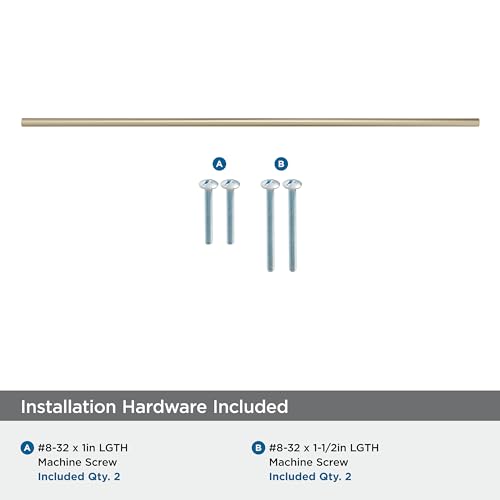 Image of Amerock 21-7 /16 inch Bar Pulls Golden Champagne Drawer Pull | 21-7 /16 inch (544mm) Center-to-Center Mounting Distance and 24-9 /16 inch Overall Length, Durable Carbon Steel Cabinet Hardware