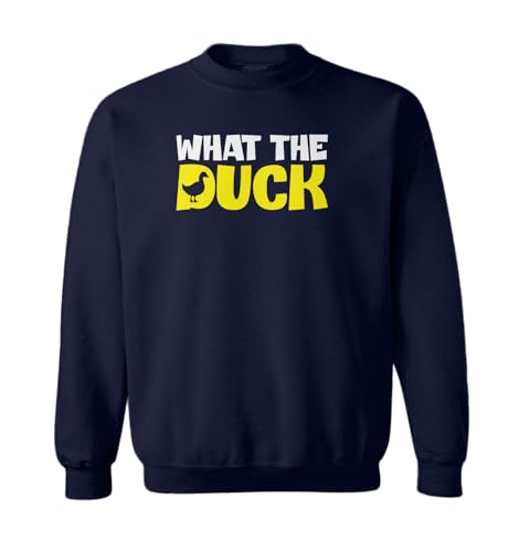 What The Duck - Pun Quack Ducky Toddler Fleece Crewneck Sweater